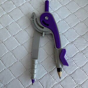 USED Plastic Purple Grey Compass Pencil Math Tools Student Geometry Math Drawing